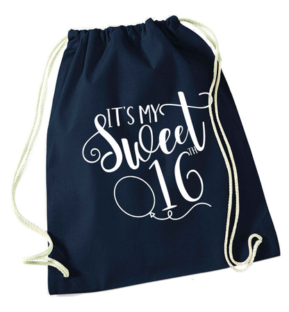 It's my sweet 16thnavy drawstring bag