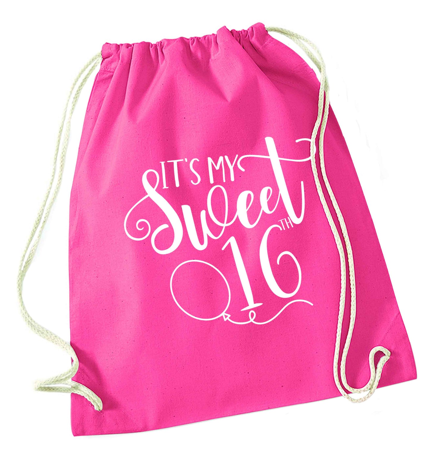 It's my sweet 16thpink drawstring bag