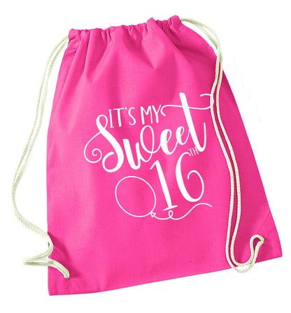 It's my sweet 16thpink drawstring bag