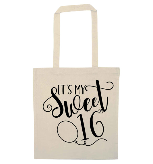 It's my sweet 16thnatural tote bag