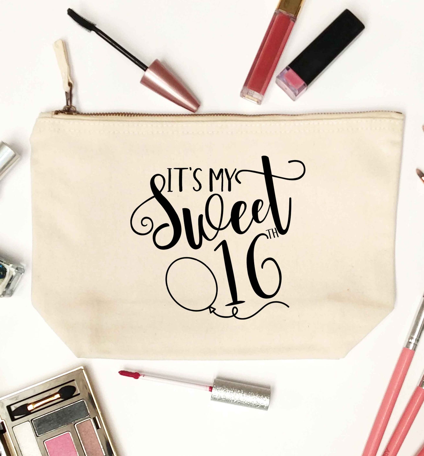 It's my sweet 16thnatural makeup bag
