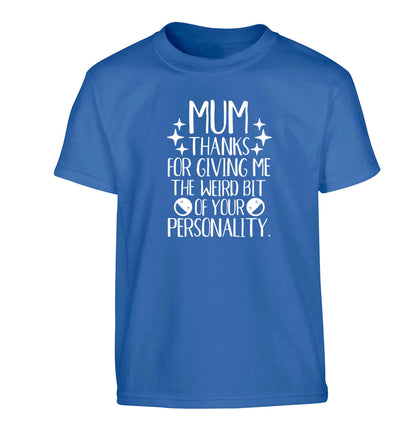 Mum, I love you more than halloumi and if you know me at all you know how deep that is Children's blue Tshirt 12-13 Years