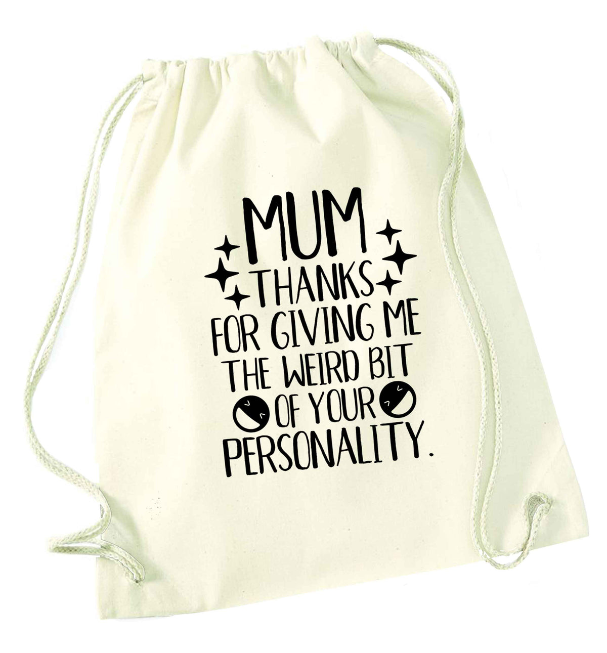 Mum, I love you more than halloumi and if you know me at all you know how deep that is natural drawstring bag