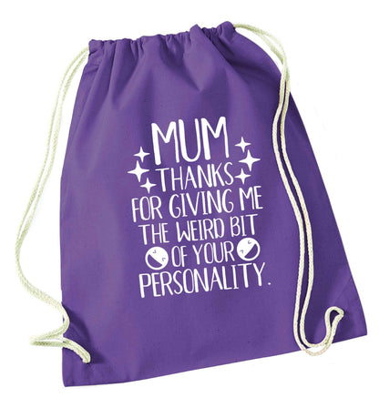 Mum, I love you more than halloumi and if you know me at all you know how deep that is purple drawstring bag