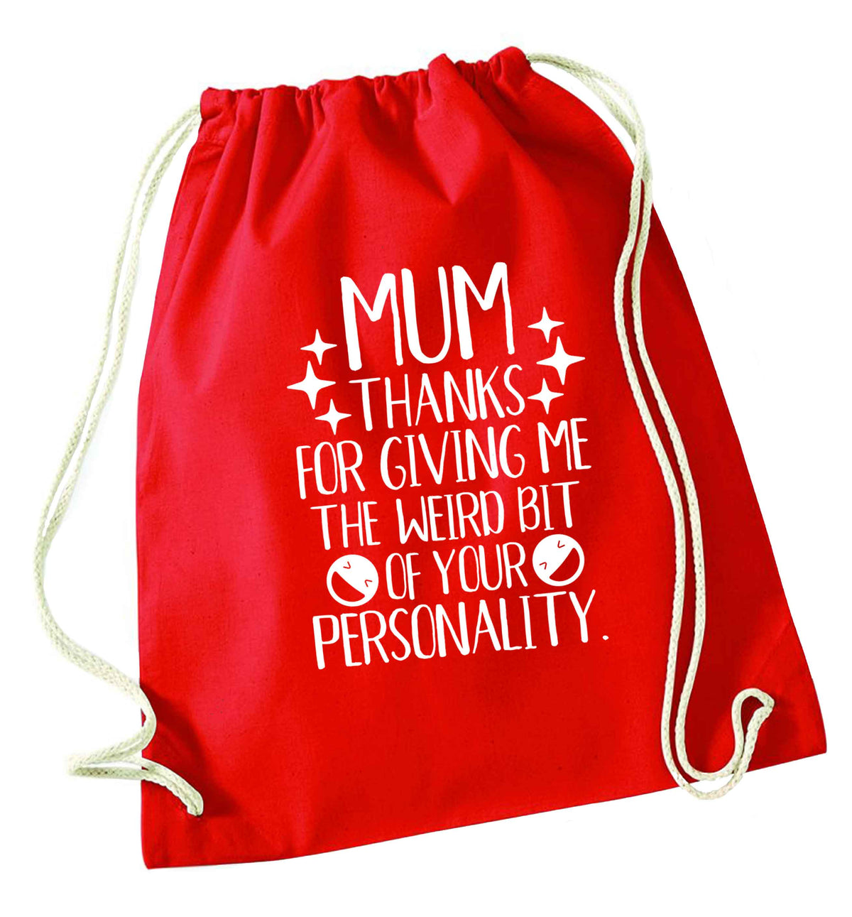 Mum, I love you more than halloumi and if you know me at all you know how deep that is red drawstring bag 