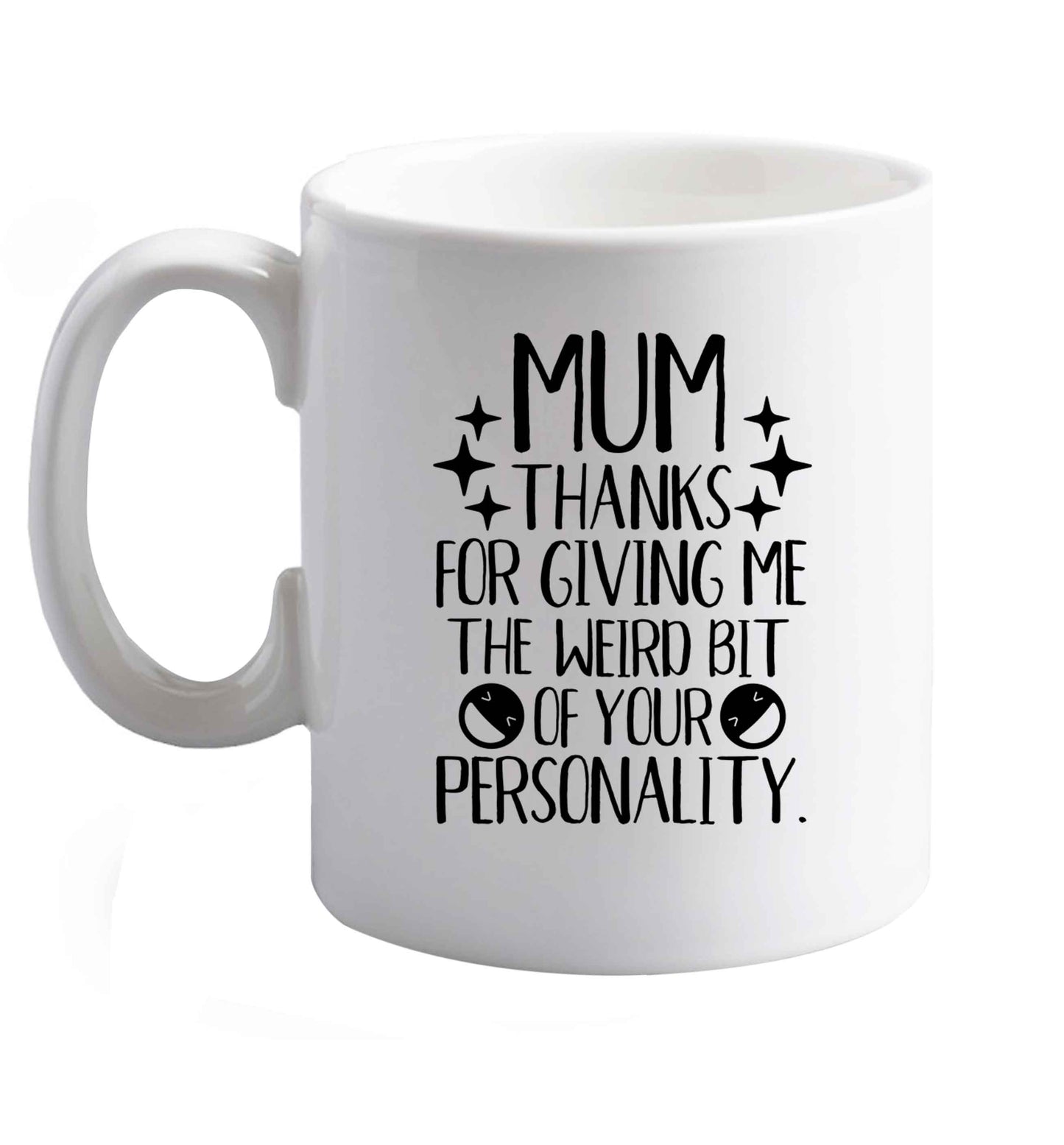 10 oz Favourite Type Pan Pancake ceramic mug right handed