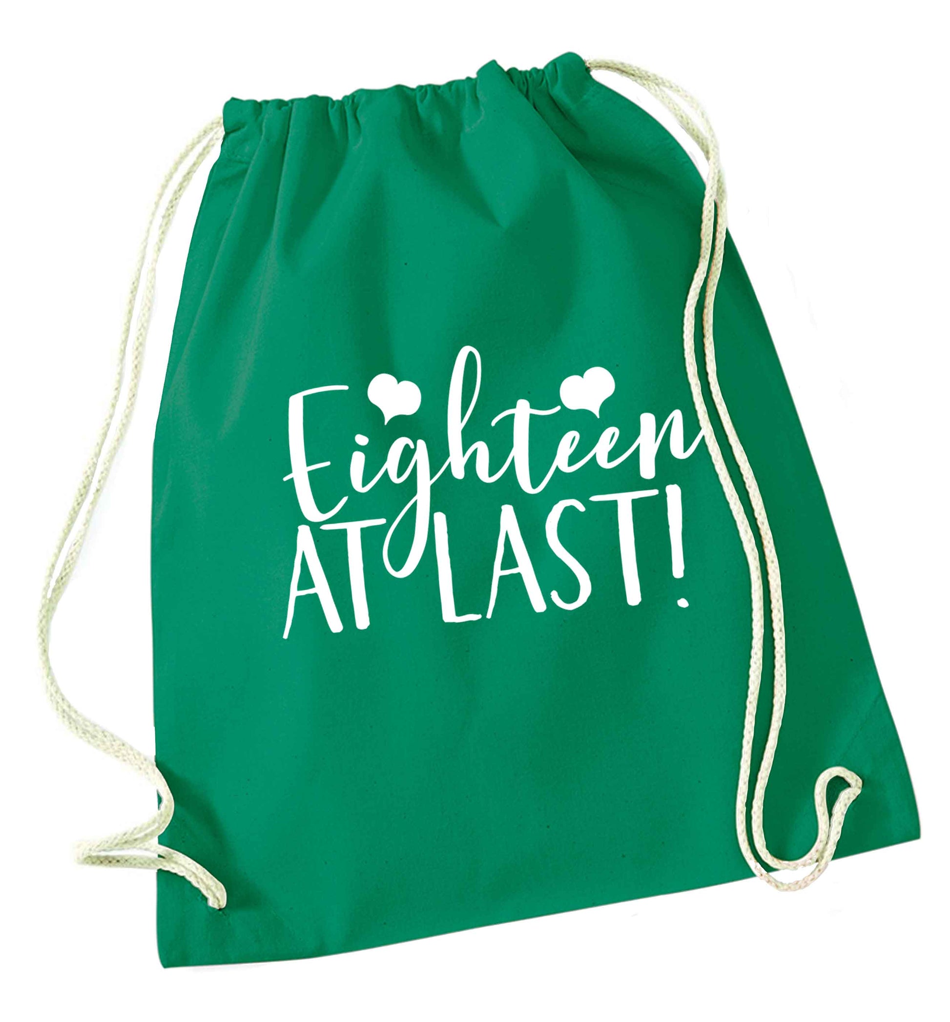 Eighteen at last!green drawstring bag