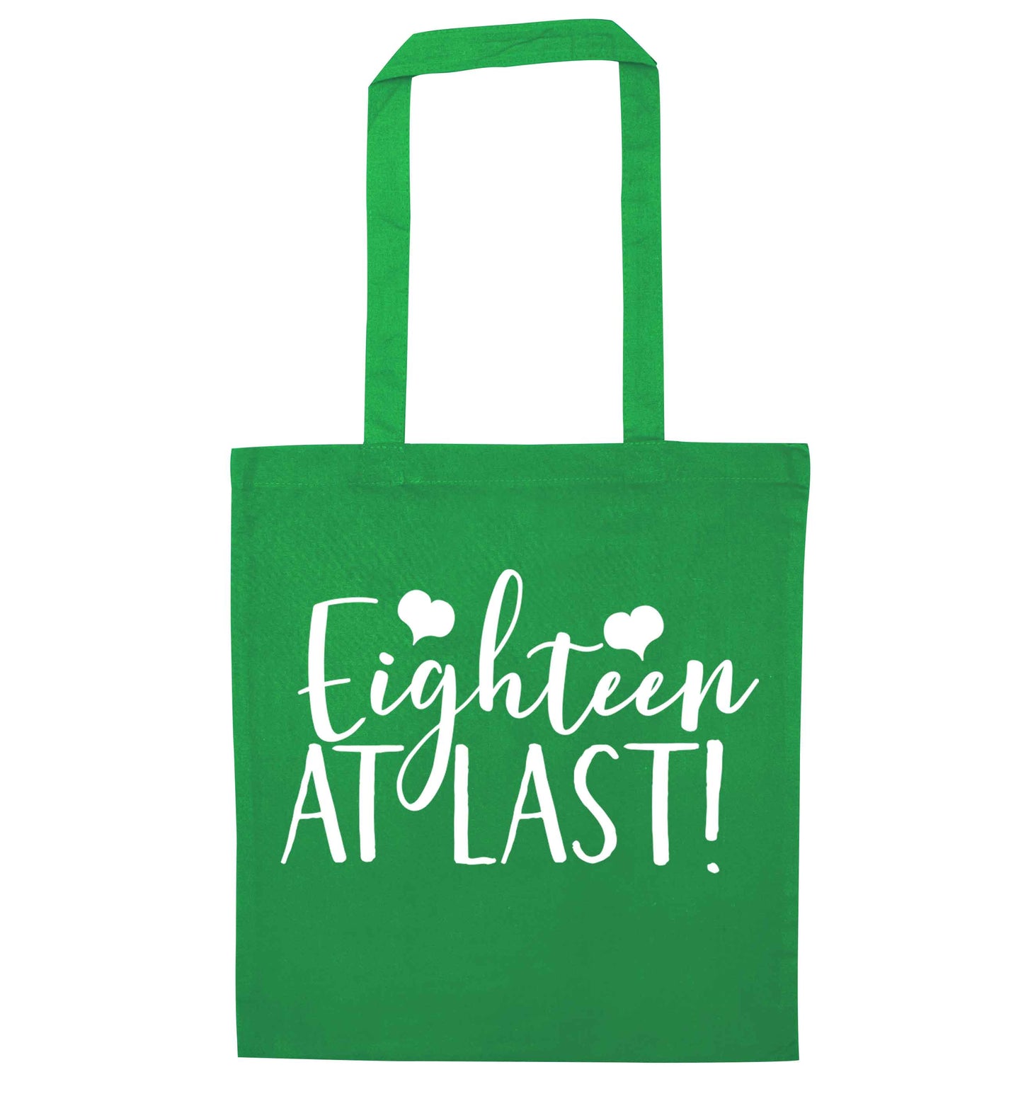 Eighteen at last!green tote bag