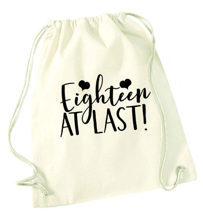 Eighteen at last!natural drawstring bag