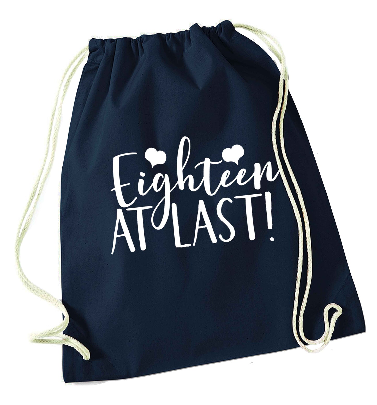 Eighteen at last!navy drawstring bag