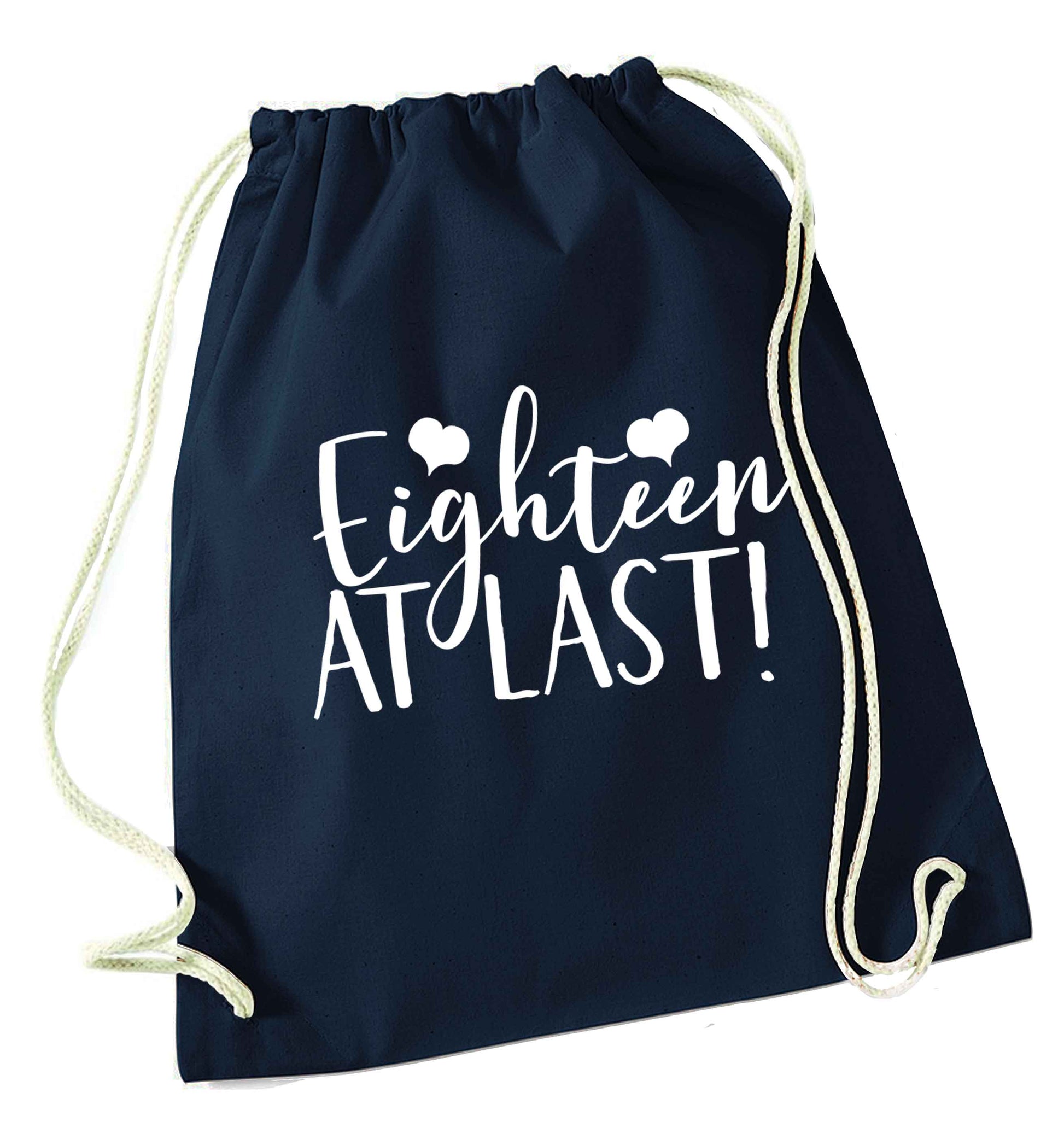 Eighteen at last!navy drawstring bag