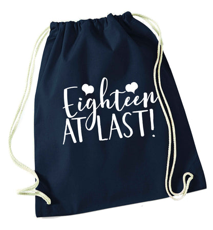 Eighteen at last!navy drawstring bag