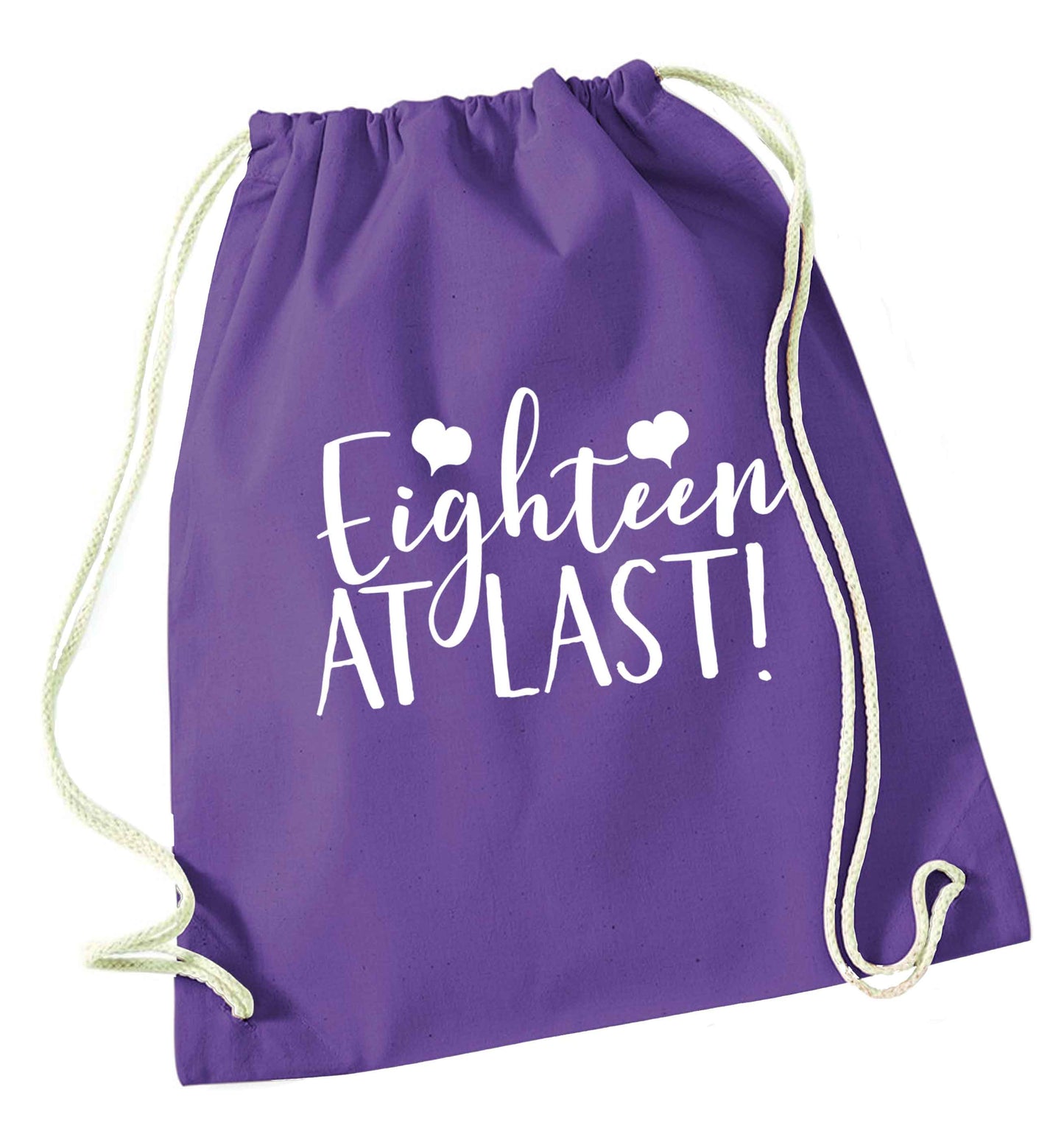 Eighteen at last!purple drawstring bag