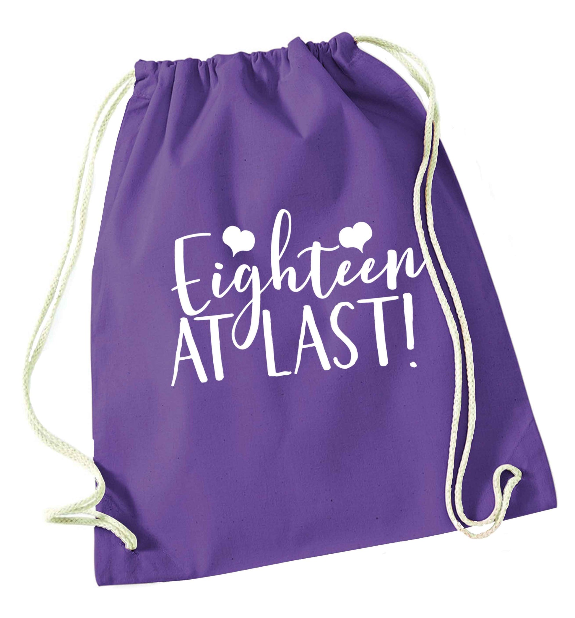 Eighteen at last!purple drawstring bag