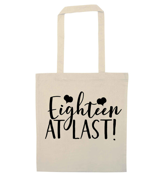 Eighteen at last!natural tote bag