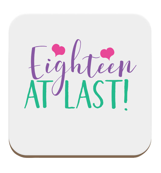 Eighteen at last!set of four coasters