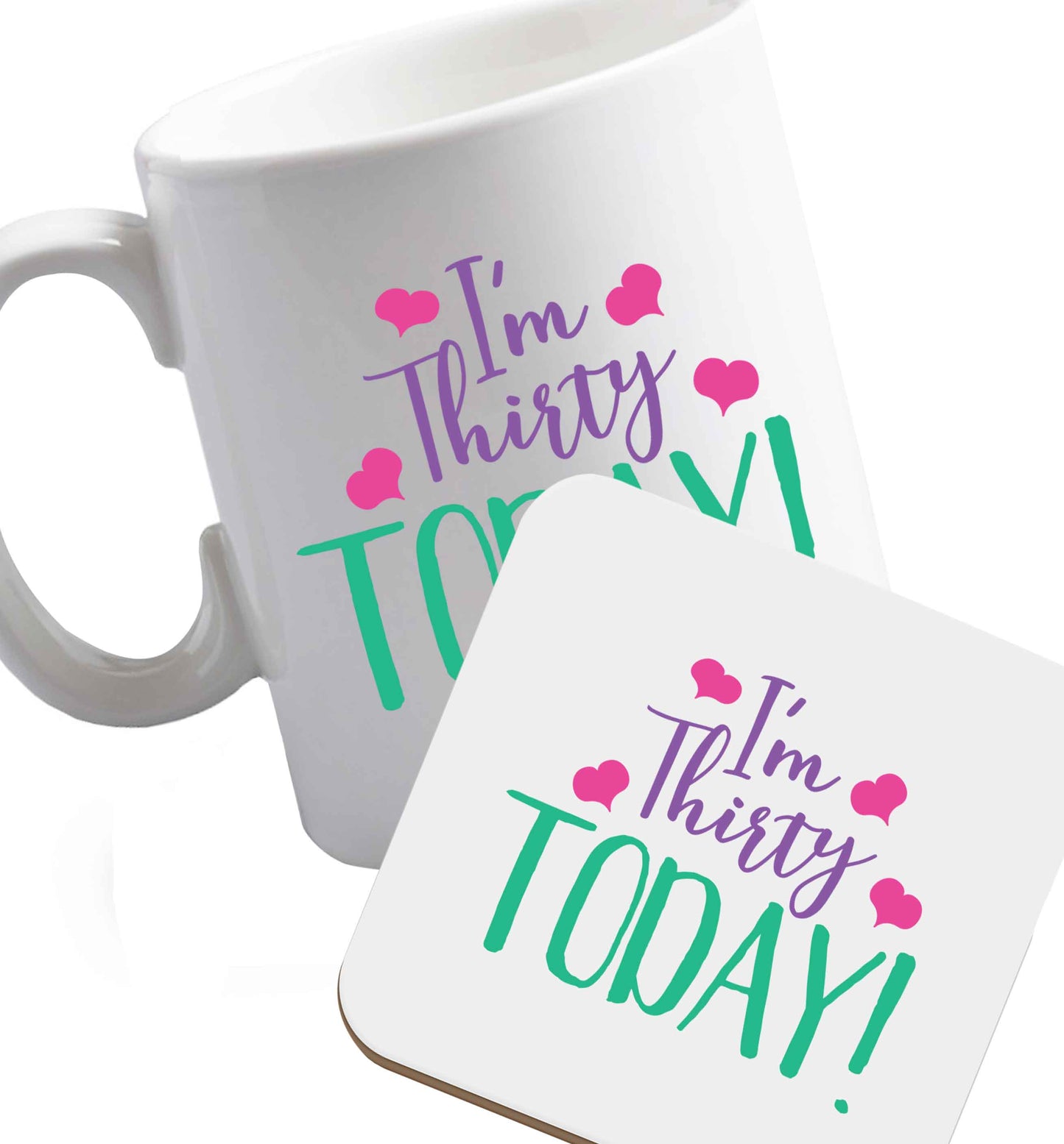 10 oz Favourite Type Pan Pancake ceramic mug and coaster set right handed