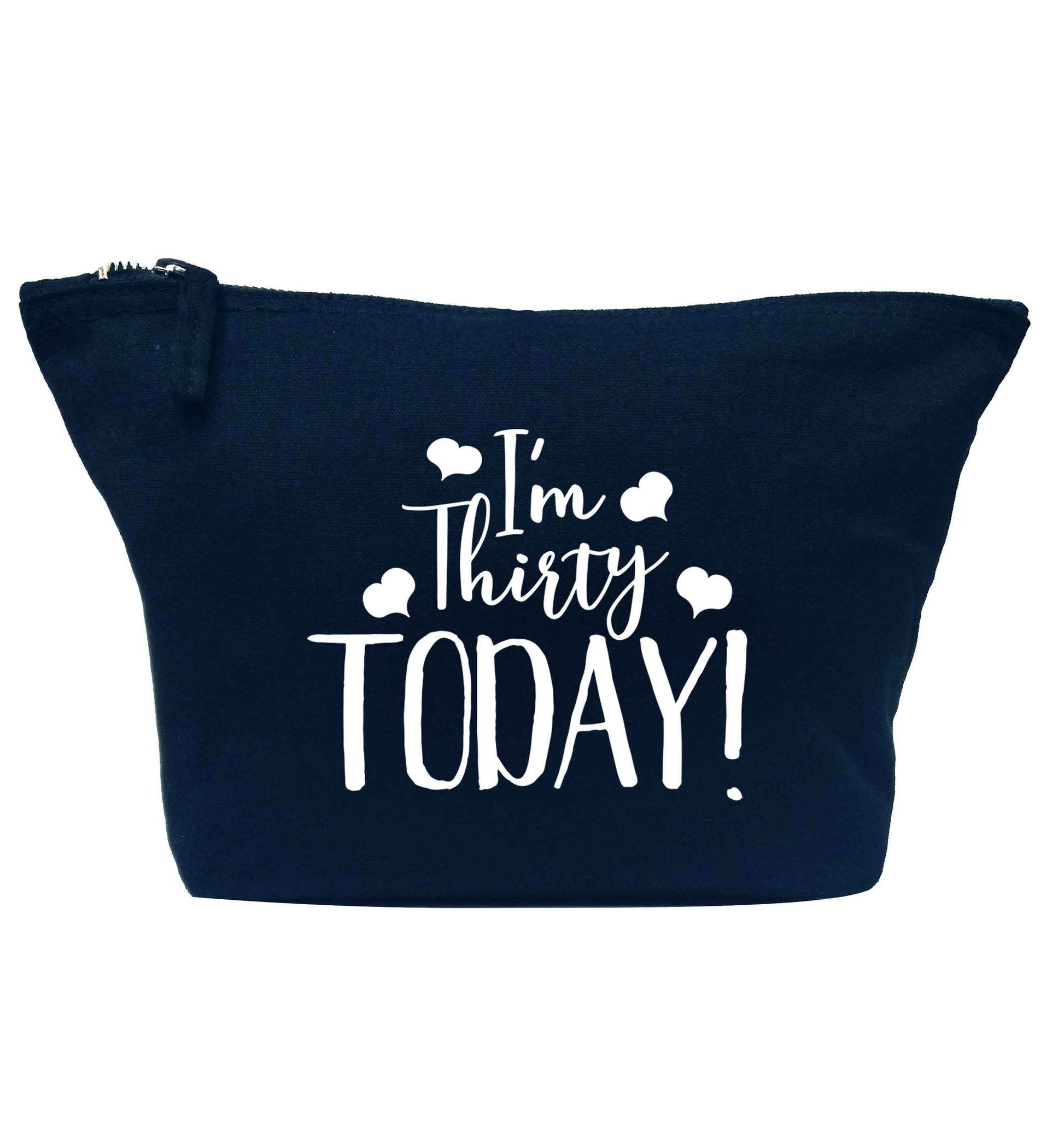 I'm thirty today! navy makeup bag