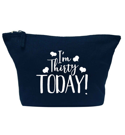 I'm thirty today! navy makeup bag