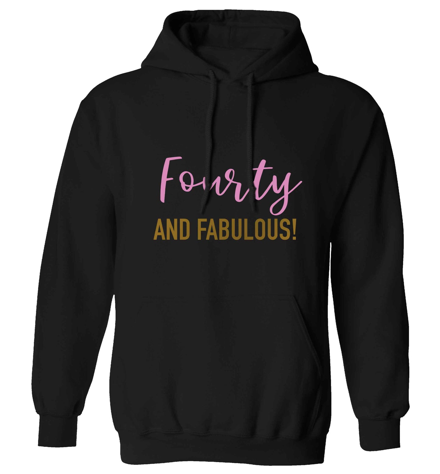 Fourty and fabulous adults unisex black hoodie 2XL