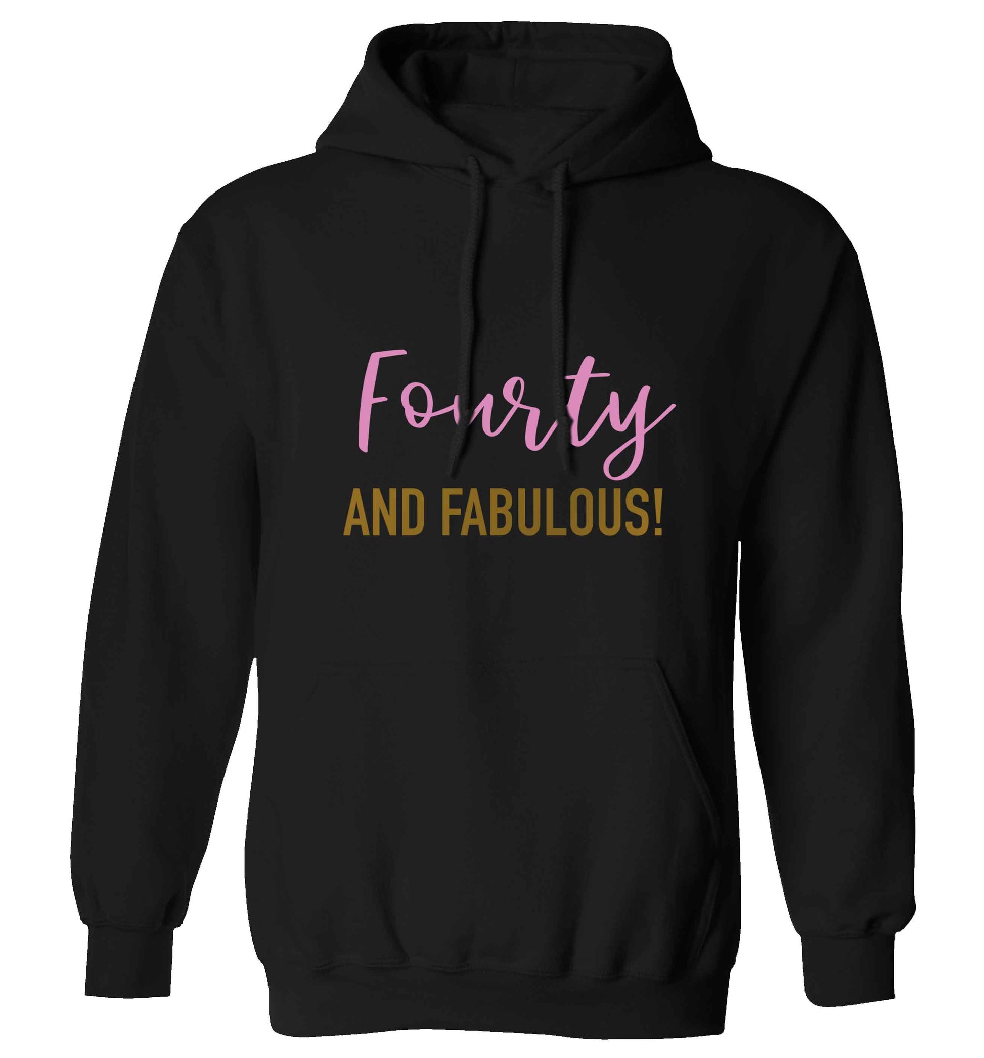 Fourty and fabulous adults unisex black hoodie 2XL