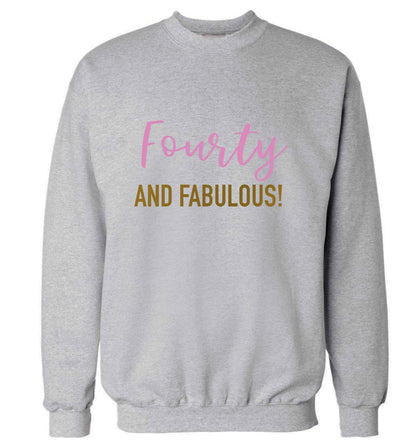 Fourty and fabulous adult's unisex grey sweater 2XL