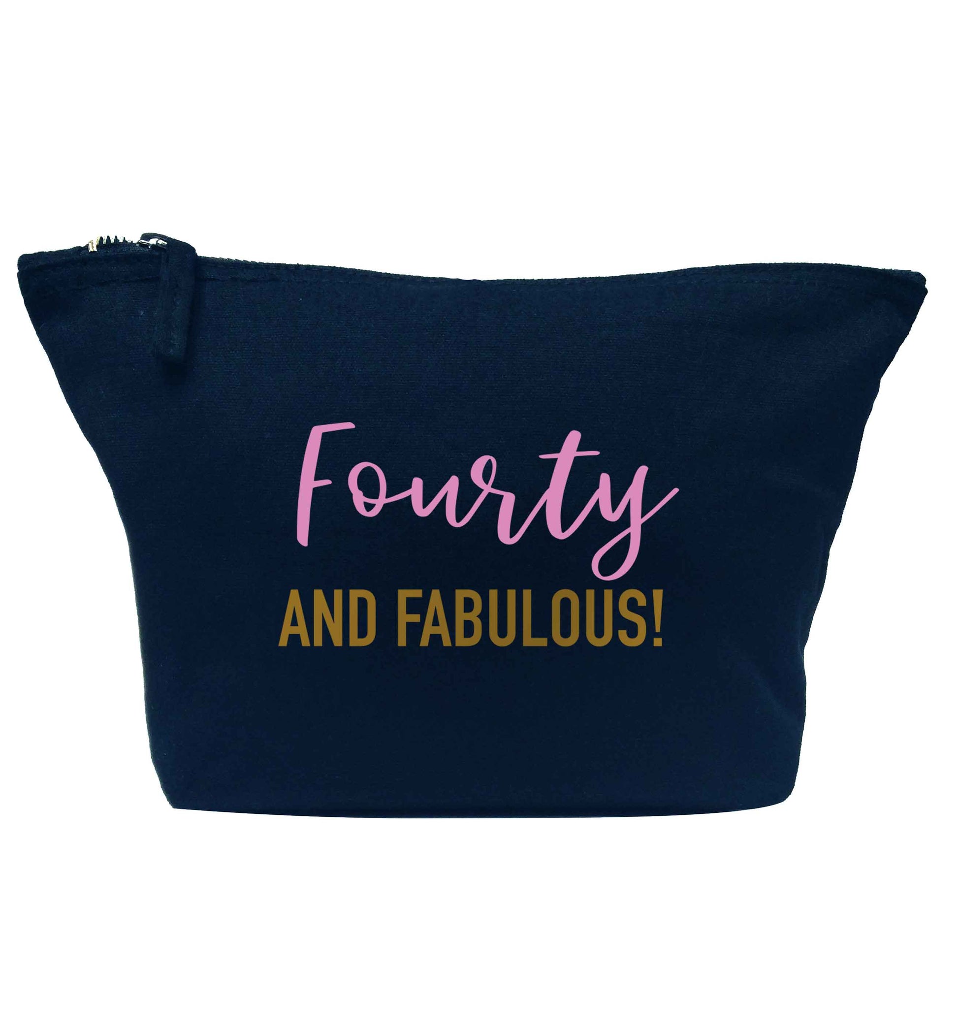 Fourty and fabulous navy makeup bag