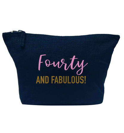 Fourty and fabulous navy makeup bag