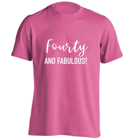 Fourty and fabulous adults unisex pink Tshirt 2XL