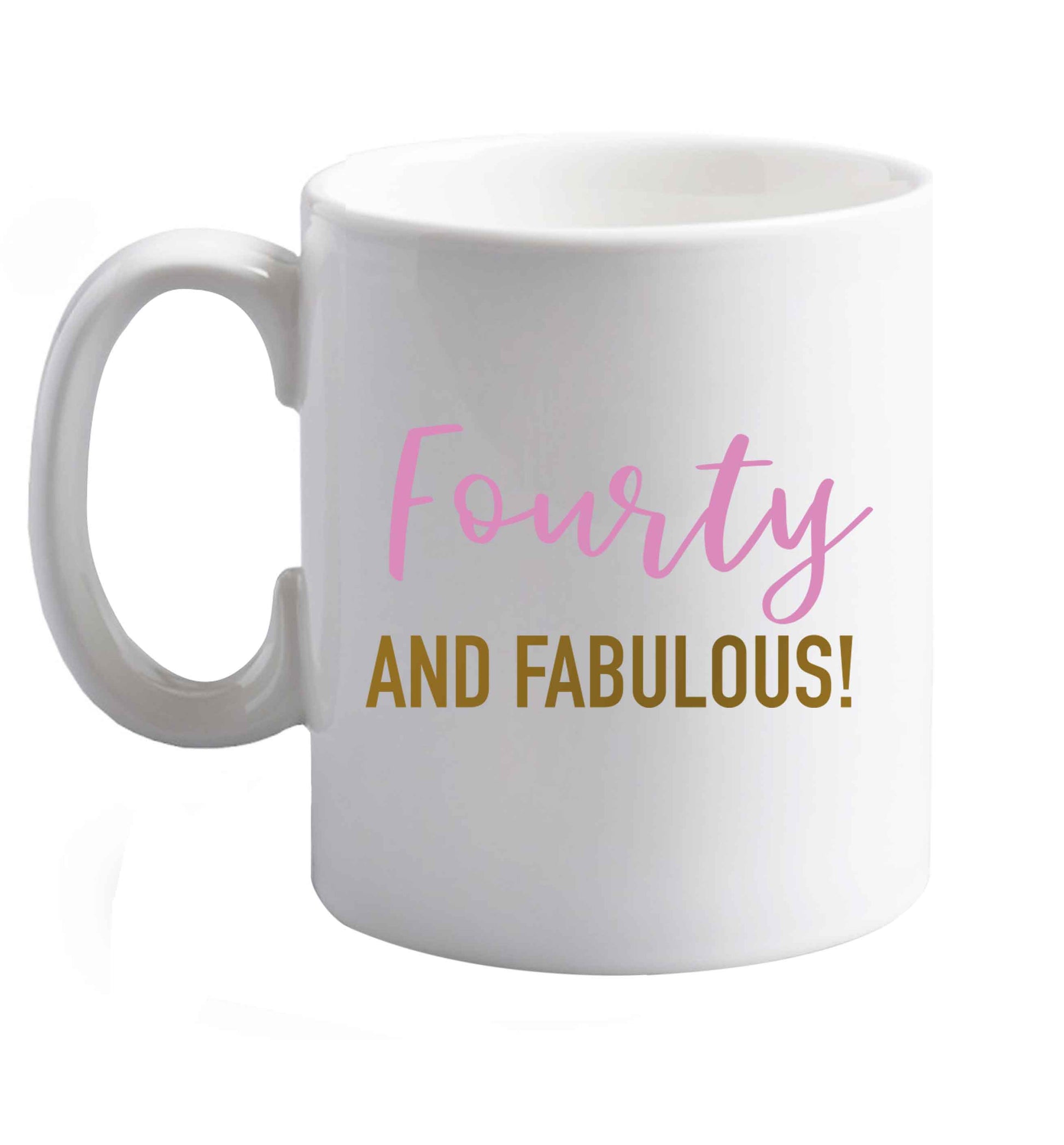 10 oz Favourite Type Pan Pancake ceramic mug right handed