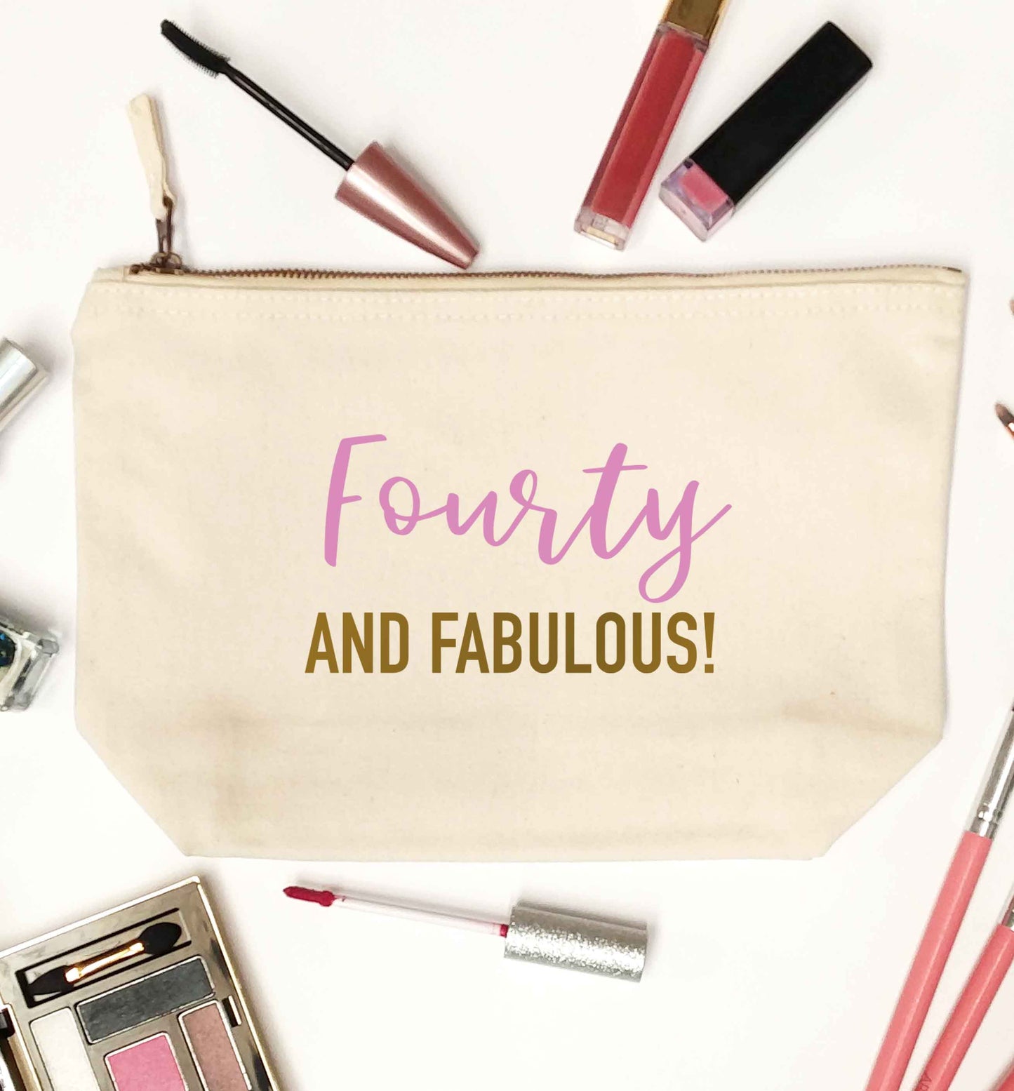 Fourty and fabulous natural makeup bag