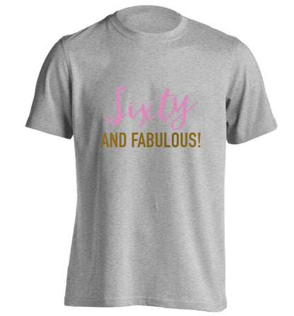 Sixty and fabulous adults unisex grey Tshirt 2XL