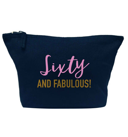 Sixty and fabulous navy makeup bag