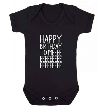 Happy birthday to me baby vest black 18-24 months