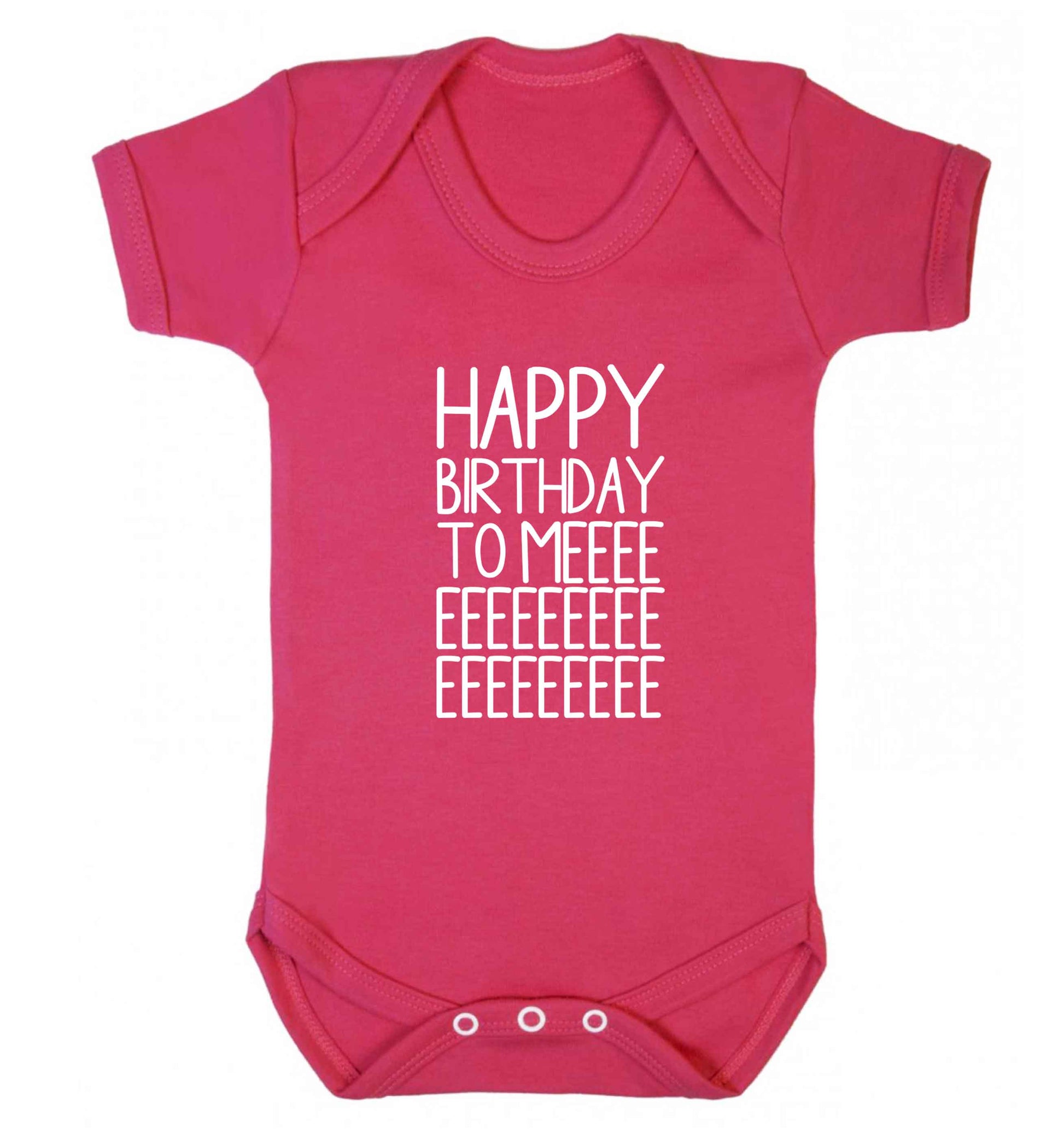 Happy birthday to me baby vest dark pink 18-24 months