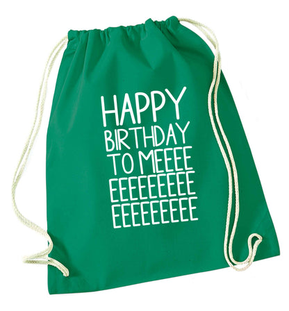 Happy birthday to me green drawstring bag
