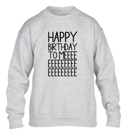 Happy birthday to me children's grey sweater 12-13 Years