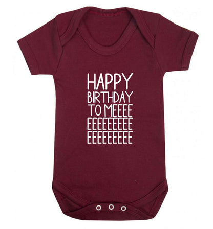 Happy birthday to me baby vest maroon 18-24 months
