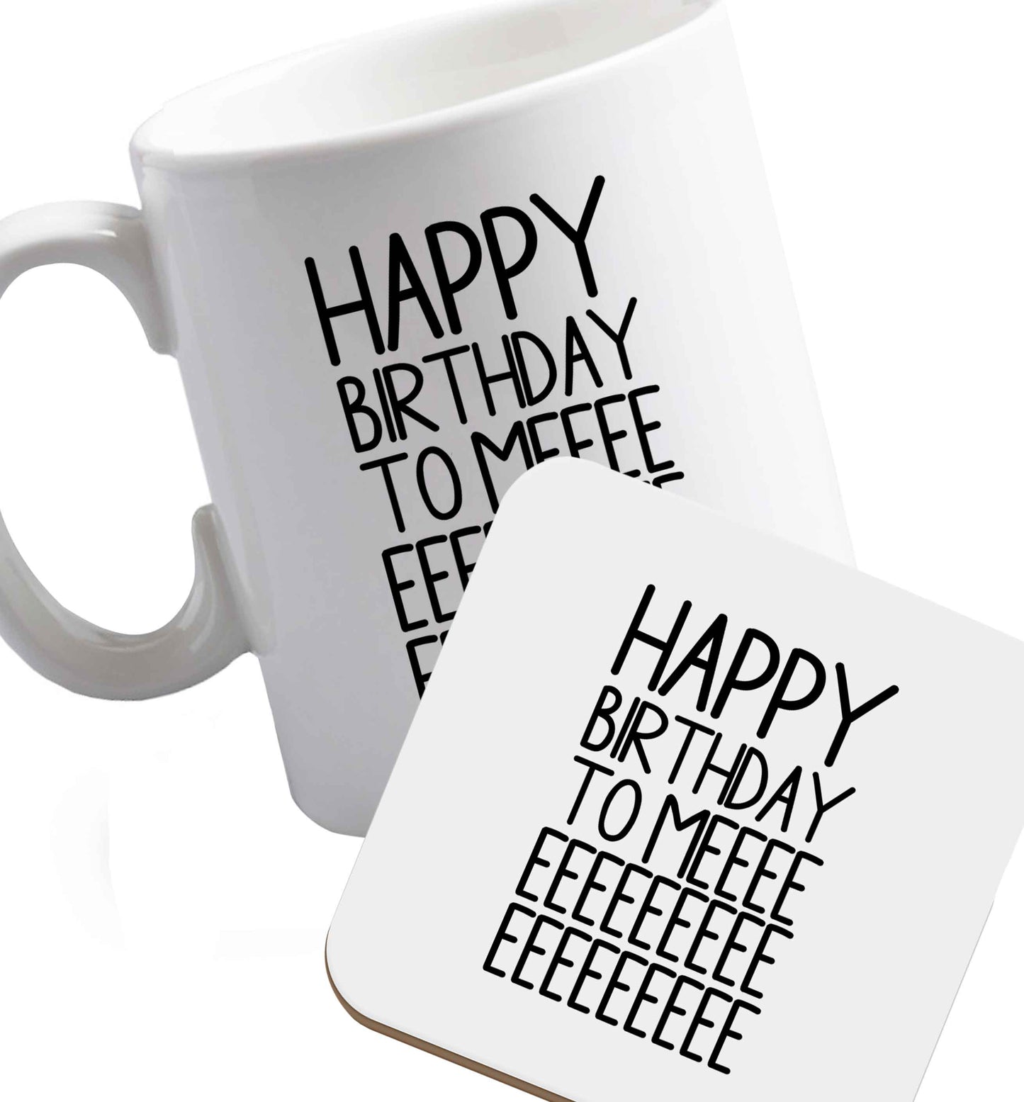 10 oz Favourite Type Pan Pancake ceramic mug and coaster set right handed