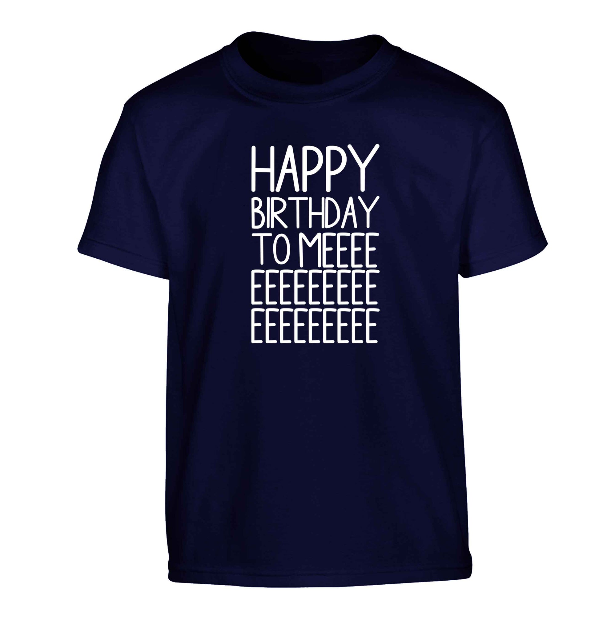 Happy birthday to me Children's navy Tshirt 12-13 Years