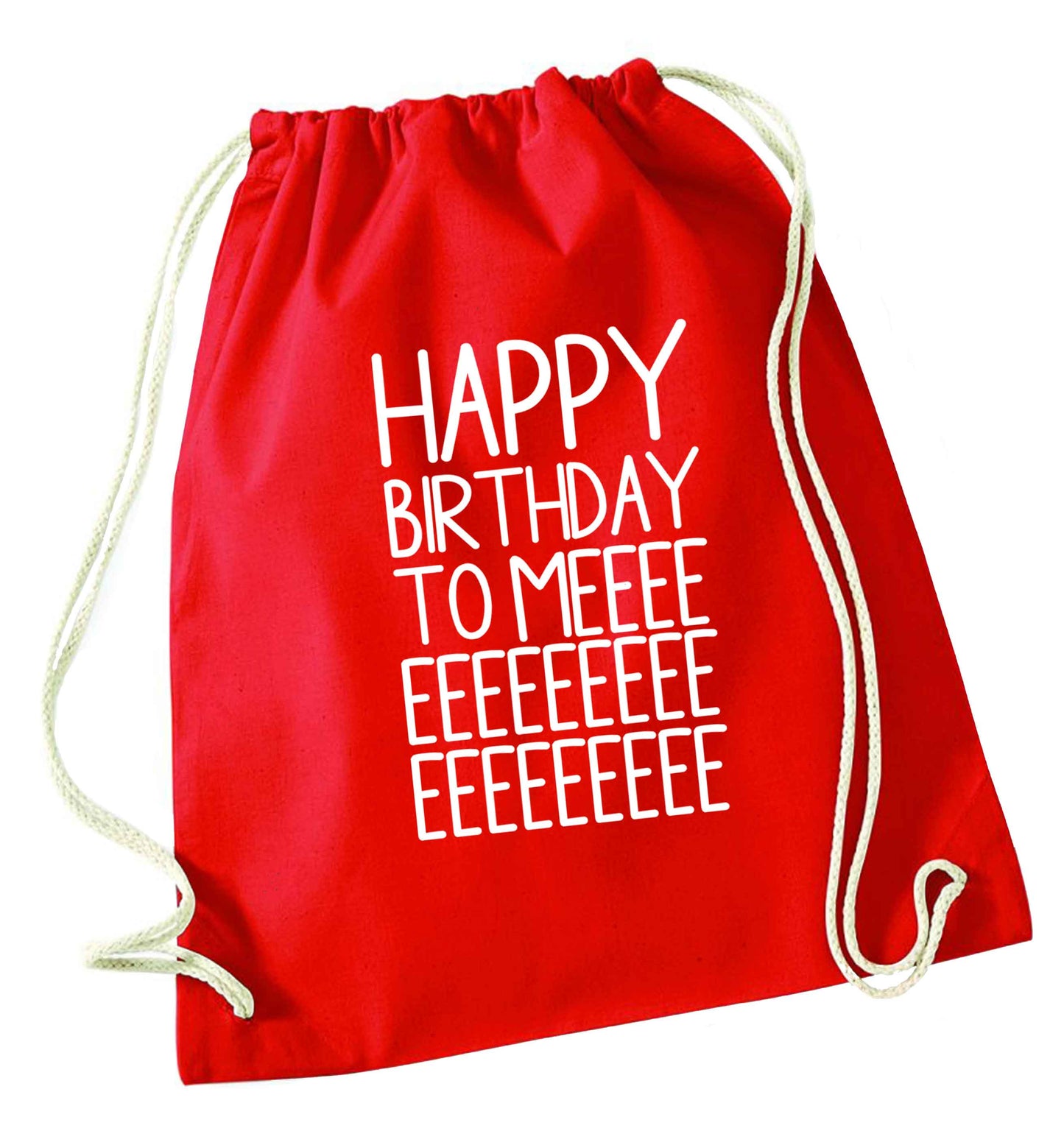 Happy birthday to me red drawstring bag 