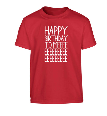 Happy birthday to me Children's red Tshirt 12-13 Years