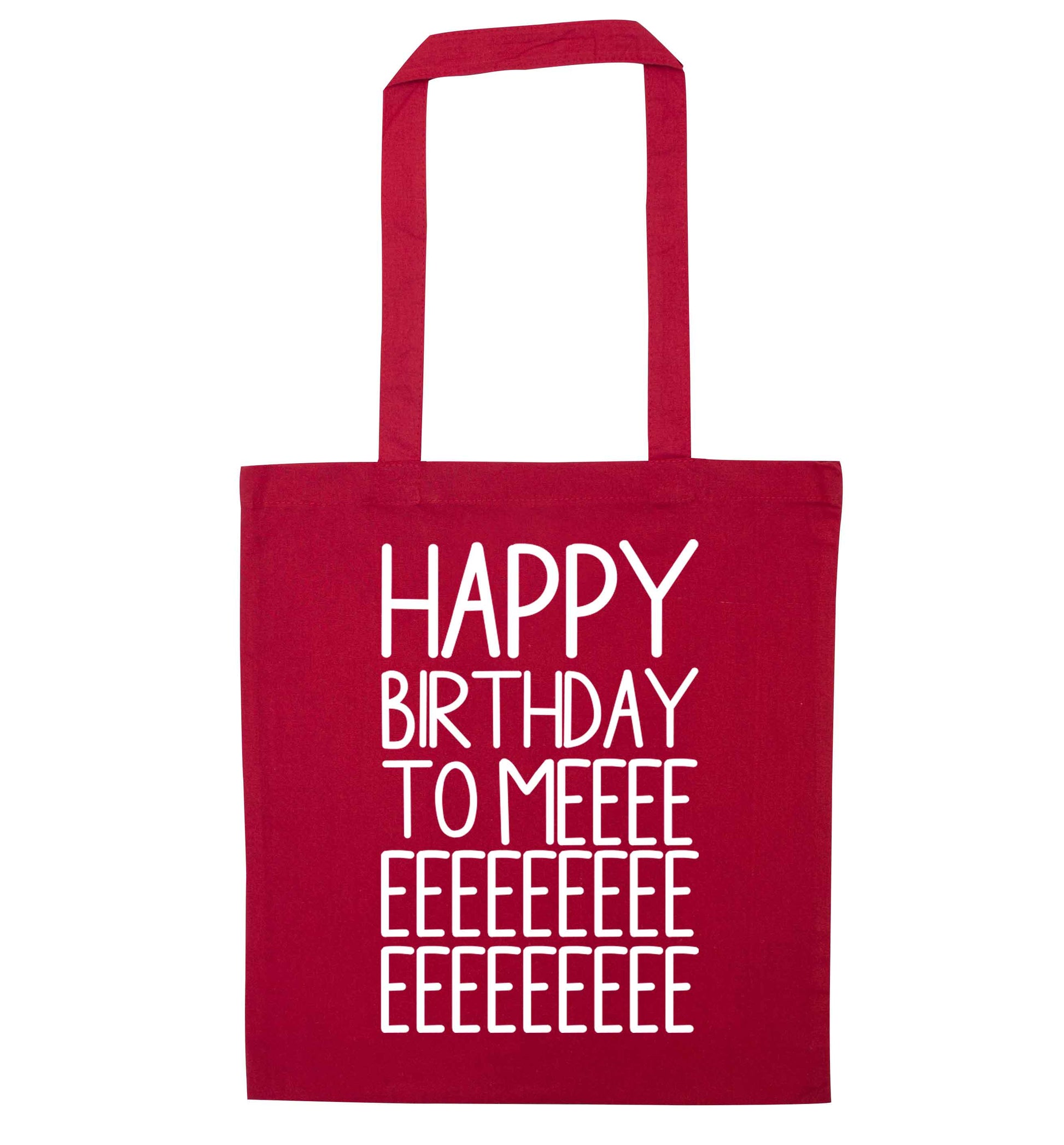 Happy birthday to me red tote bag