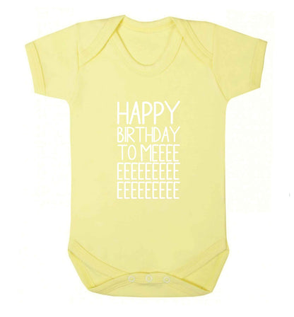 Happy birthday to me baby vest pale yellow 18-24 months