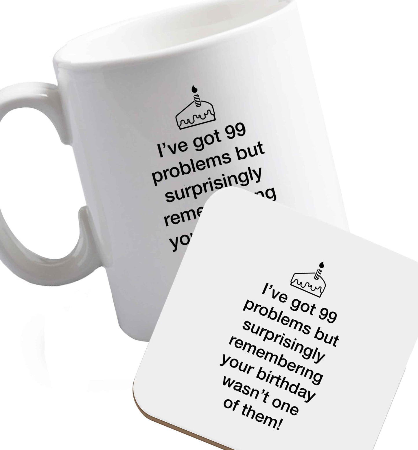 10 oz Favourite Type Pan Pancake ceramic mug and coaster set right handed