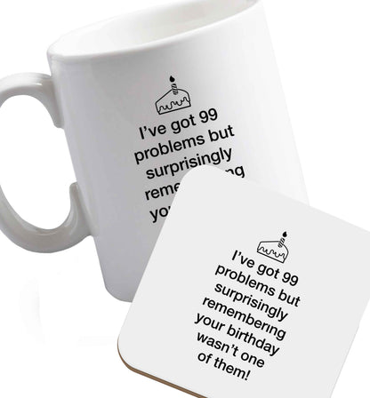 10 oz Favourite Type Pan Pancake ceramic mug and coaster set right handed