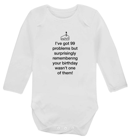 I've got 99 problems but surprisingly remembering your birthday wasn't one of them! baby vest long sleeved white 6-12 months