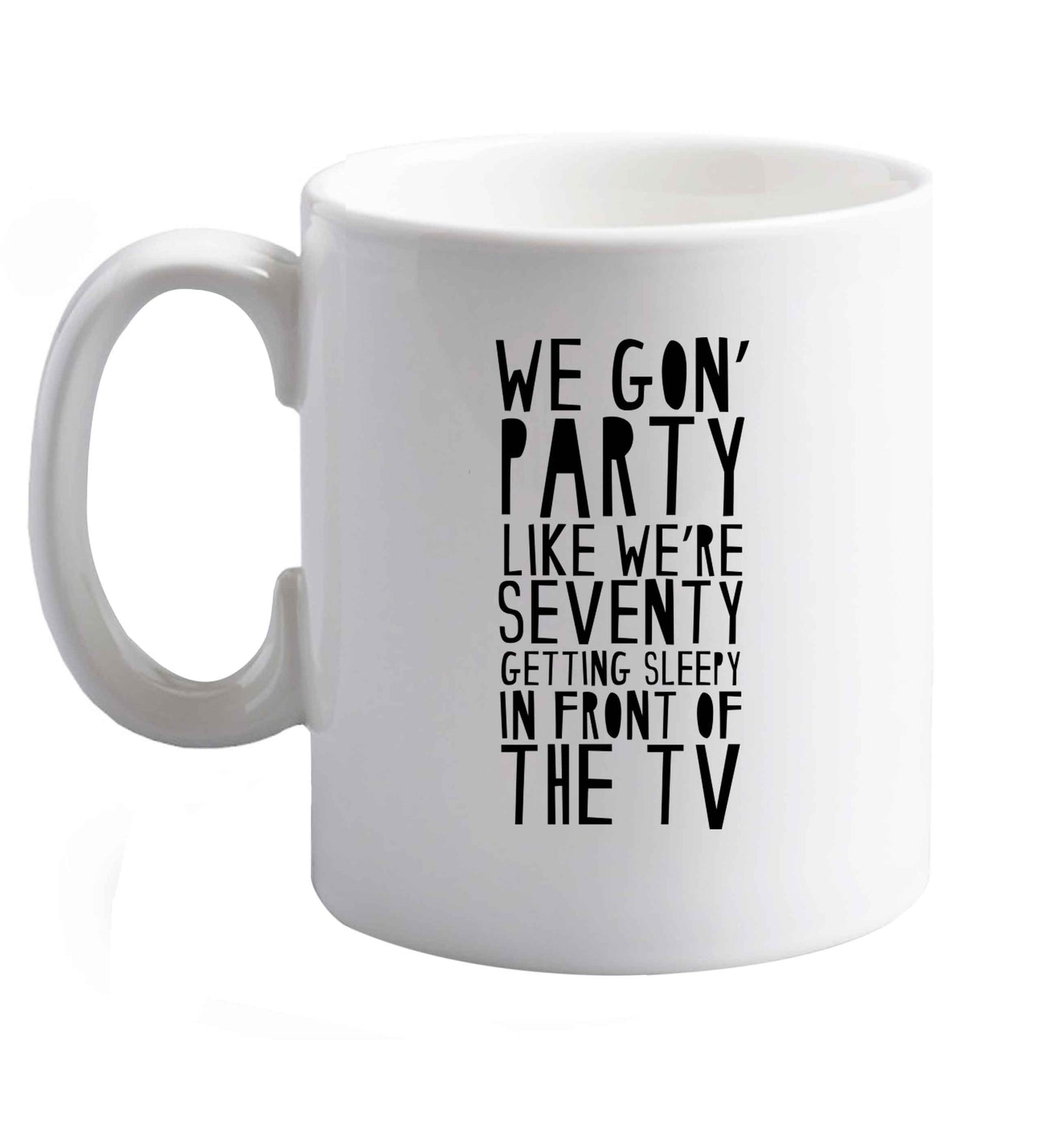 10 oz Favourite Type Pan Pancake ceramic mug right handed