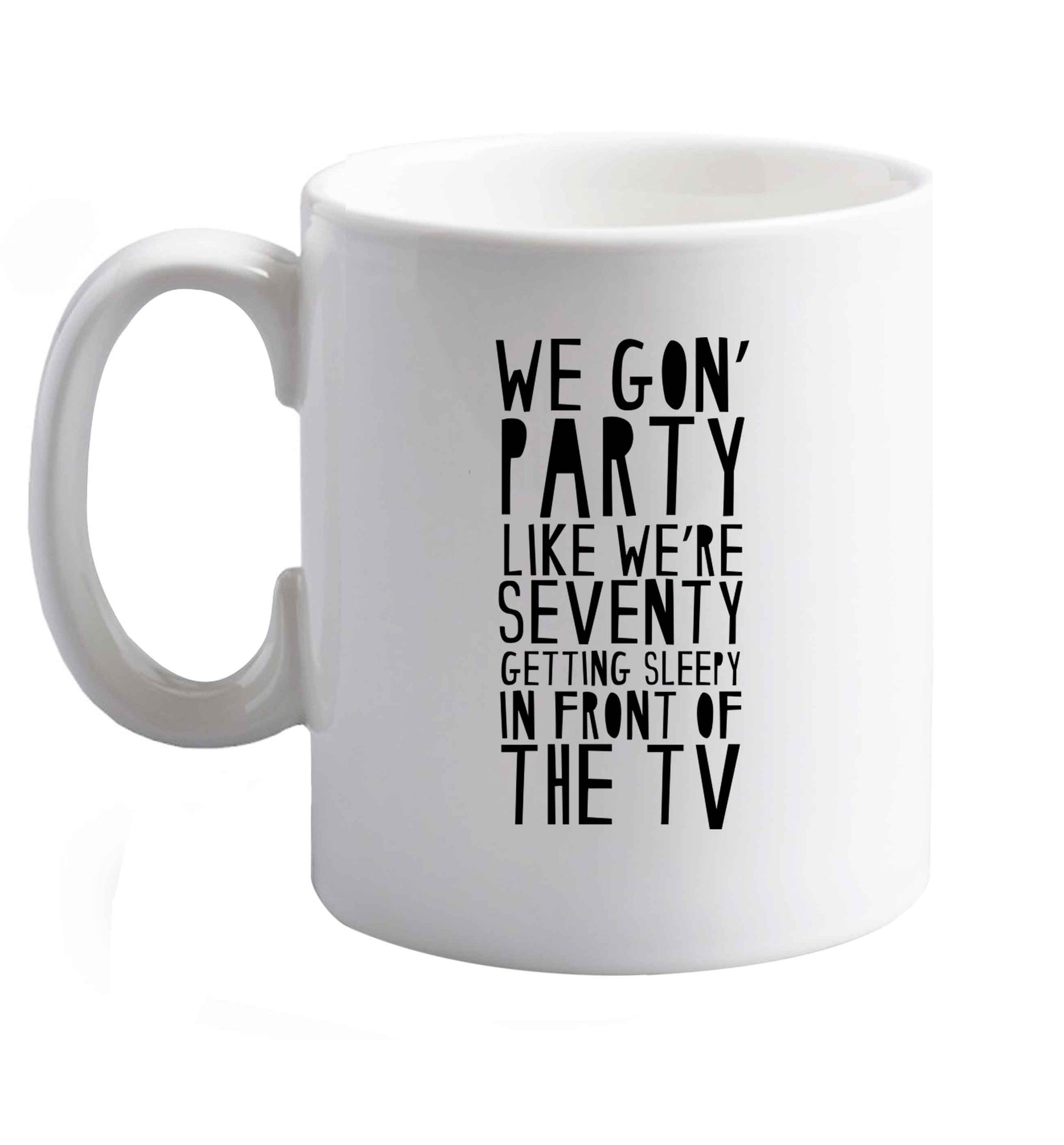 10 oz Favourite Type Pan Pancake ceramic mug right handed