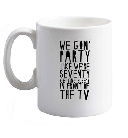 10 oz Favourite Type Pan Pancake ceramic mug right handed